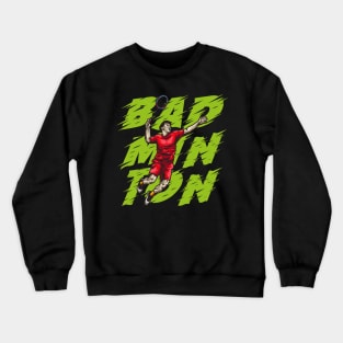 vector of badminton jump smash Crewneck Sweatshirt